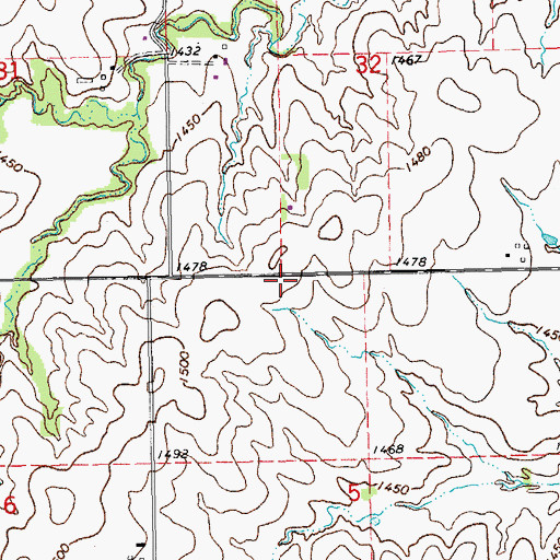 Topographic Map of Creswell (historical), KS