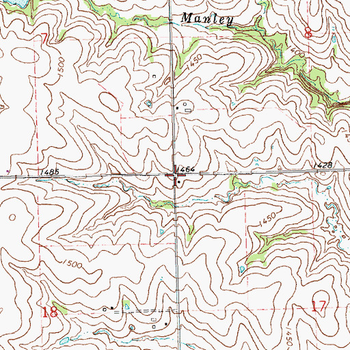 Topographic Map of Manley (historical), KS