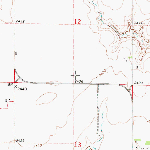 Topographic Map of Greensward (historical), KS