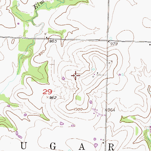 Topographic Map of Sugar (historical), KS
