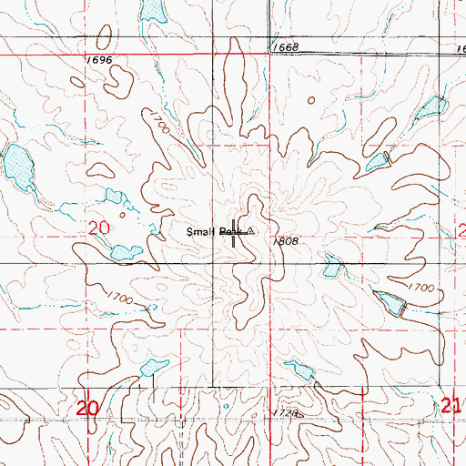 Topographic Map of Williams Butte, KS