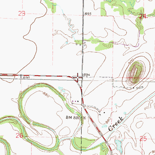 Topographic Map of Mount Gilead (historical), KS