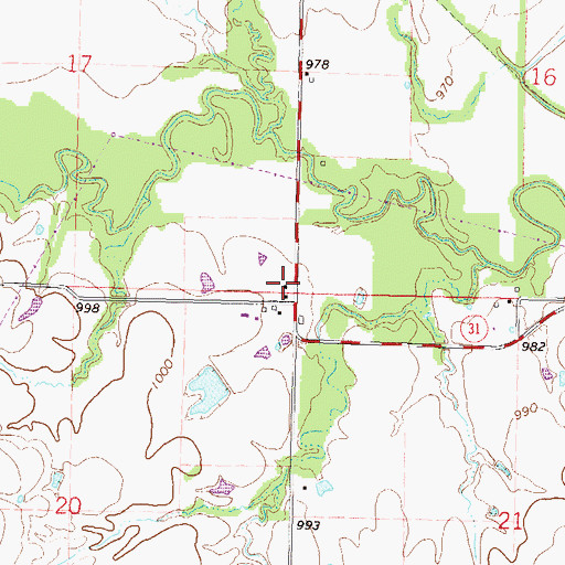 Topographic Map of Cresco (historical), KS