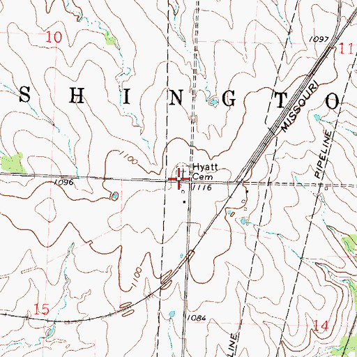 Topographic Map of Hyattville (historical), KS