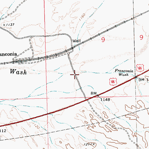 Topographic Map of Franconia Wash, AZ
