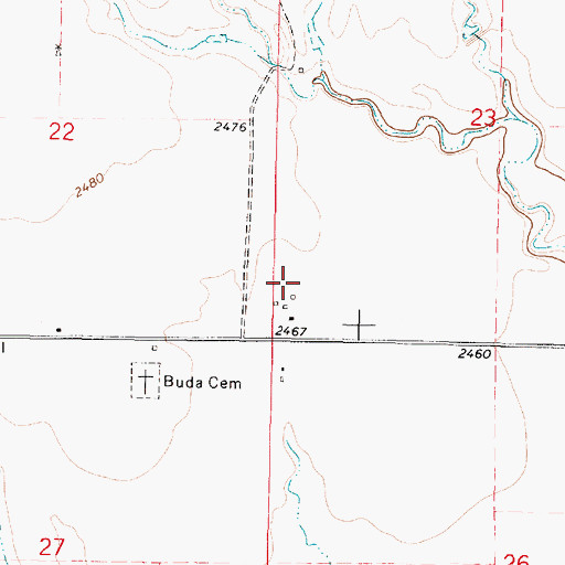 Topographic Map of Buda (historical), KS
