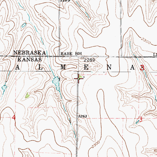Topographic Map of Rayville (historical), KS