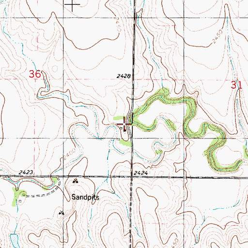Topographic Map of Wakeman (historical), KS