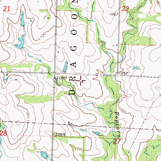 Topographic Map of Pop Corn (historical), KS