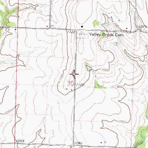 Topographic Map of Valley Brook (historical), KS