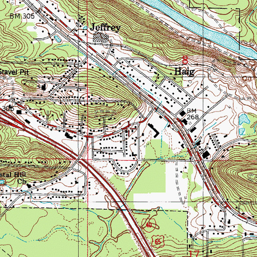 Topographic Map of Crystal Hill Church, AR