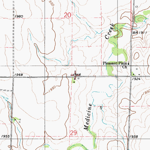 Topographic Map of Pleasant Plain (historical), KS