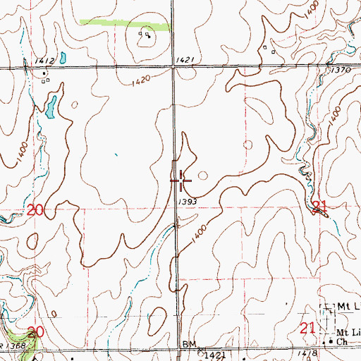 Topographic Map of Melville (historical), KS