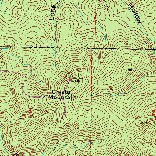 Topographic Map of Crystal Mountain, AR