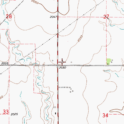 Topographic Map of Marshall (historical), KS