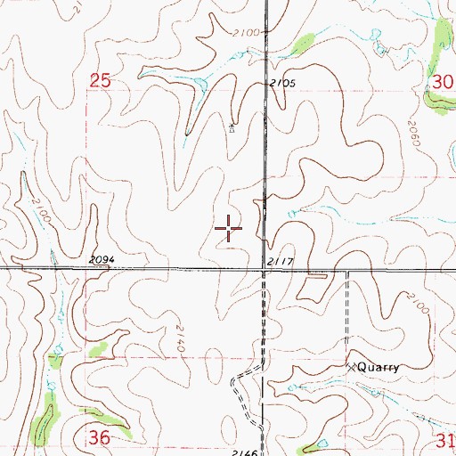 Topographic Map of Dickeyville (historical), KS