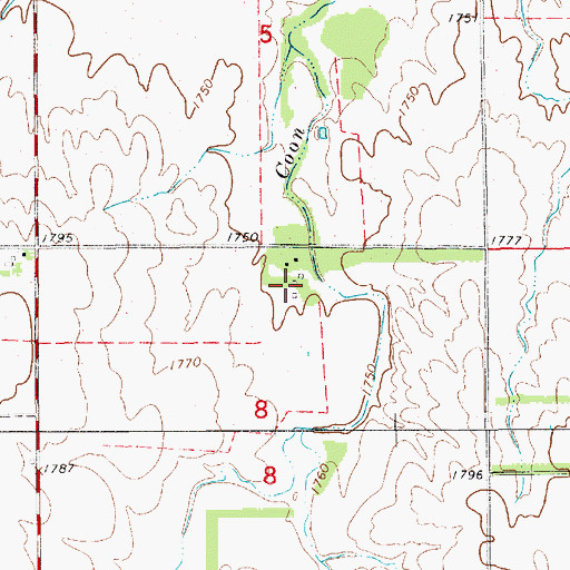 Topographic Map of Irene (historical), KS