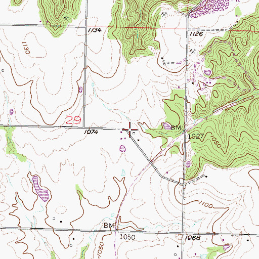Topographic Map of Louisiana (historical), KS