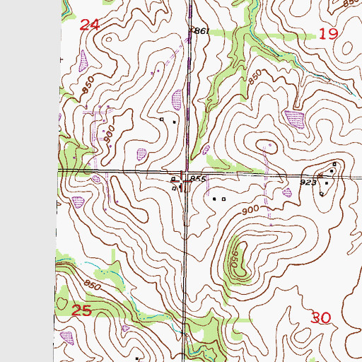 Topographic Map of Blanton (historical), KS