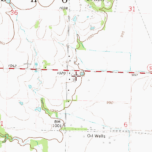 Topographic Map of Neosho City (historical), KS