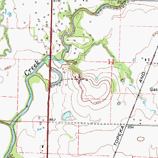 Topographic Map of Fredonia (historical), KS