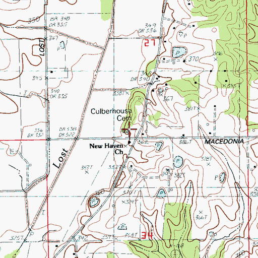 Topographic Map of Culberhouse Cemetery, AR