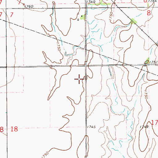 Topographic Map of Kansas Centre (historical), KS