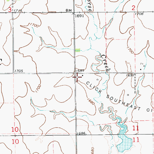 Topographic Map of Burtgestown (historical), KS