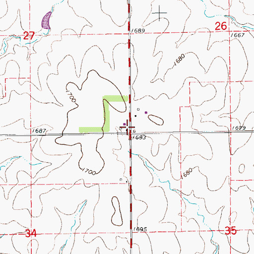 Topographic Map of Coppersburgh (historical), KS