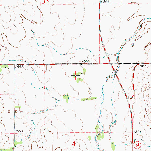 Topographic Map of Bone Springs (historical), KS