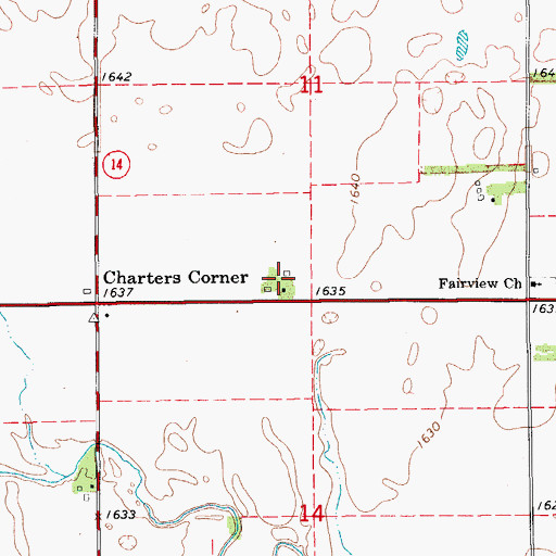 Topographic Map of Salt Creek (historical), KS