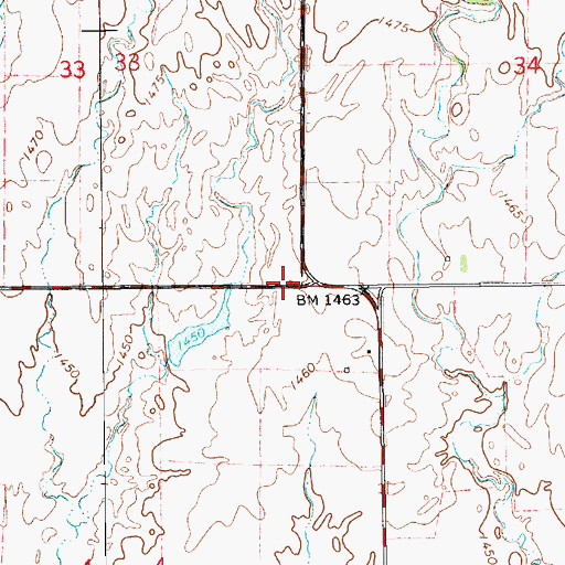 Topographic Map of Marietta (historical), KS