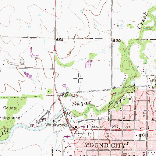 Topographic Map of Moneka (historical), KS