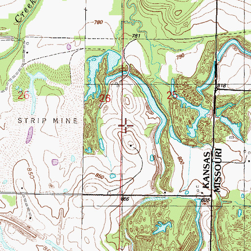 Topographic Map of Harmonia (historical), KS