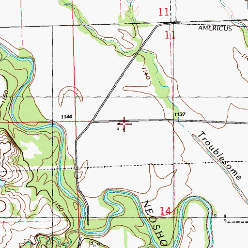 Topographic Map of Orleans (historical), KS