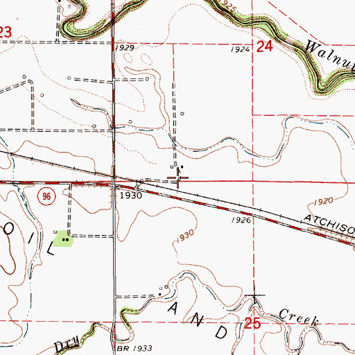Topographic Map of Belfield (historical), KS