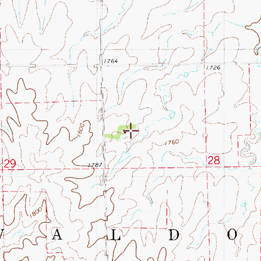 Topographic Map of Amherst (historical), KS