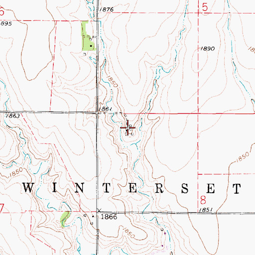 Topographic Map of Winterset (historical), KS