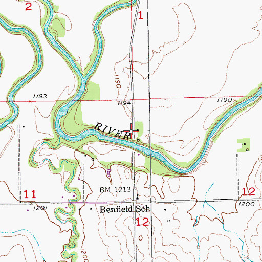 Topographic Map of Cambria Mills (historical), KS