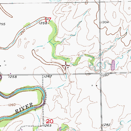 Topographic Map of Berwick (historical), KS
