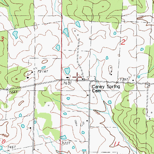 Topographic Map of Cumberland Church, AR