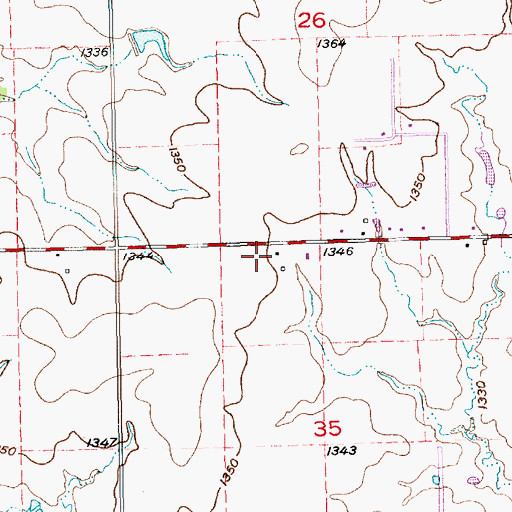 Topographic Map of Iowaville (historical), KS