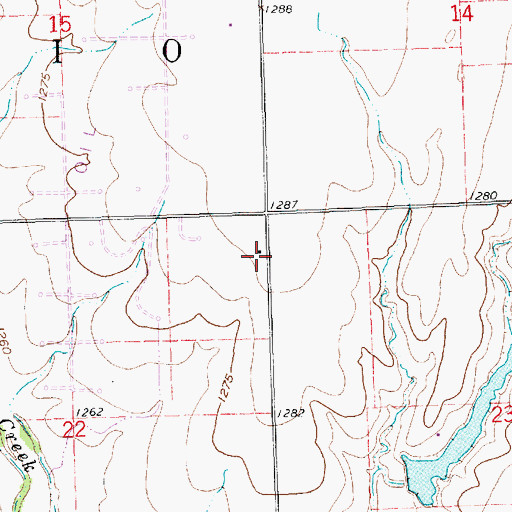 Topographic Map of Ohio Center (historical), KS