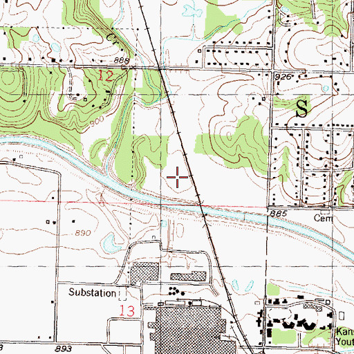 Topographic Map of Indianola (historical), KS