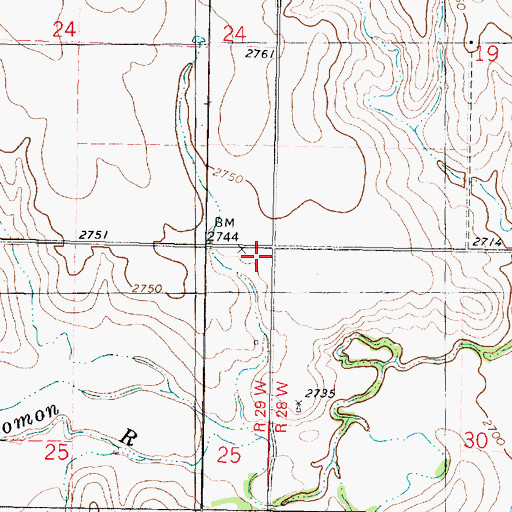 Topographic Map of Sheridan (historical), KS