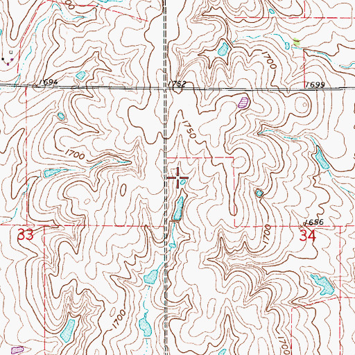 Topographic Map of Orange (historical), KS
