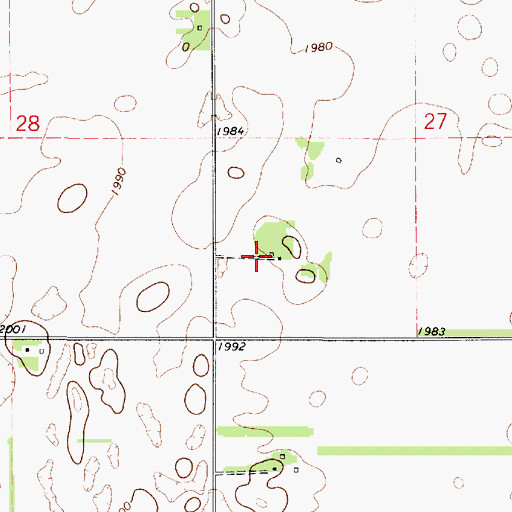 Topographic Map of Vosburgh (historical), KS