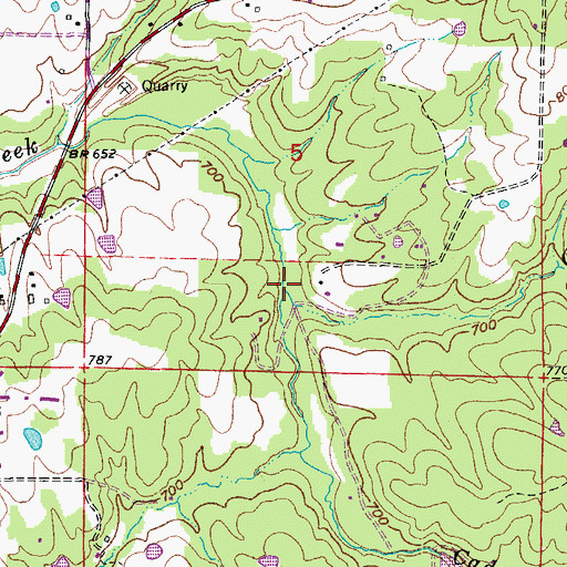 Topographic Map of Cunningham Creek, AR