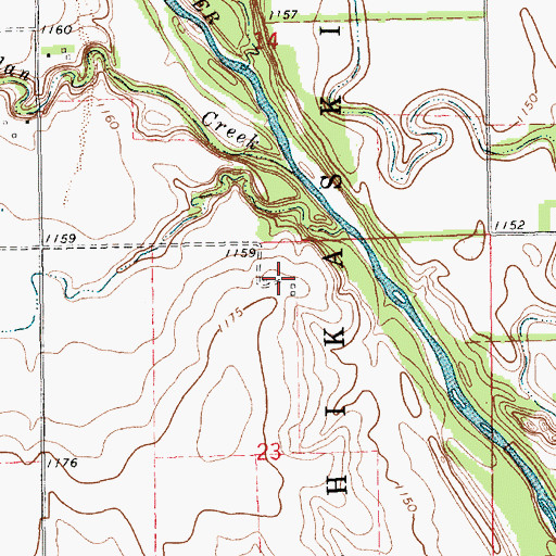 Topographic Map of Chikaskia (historical), KS