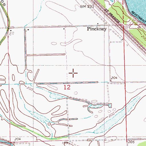 Topographic Map of Cunningham Farm, AR